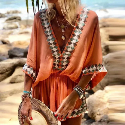 Conjunto Boho Vibe - Estampado e com Decote em V