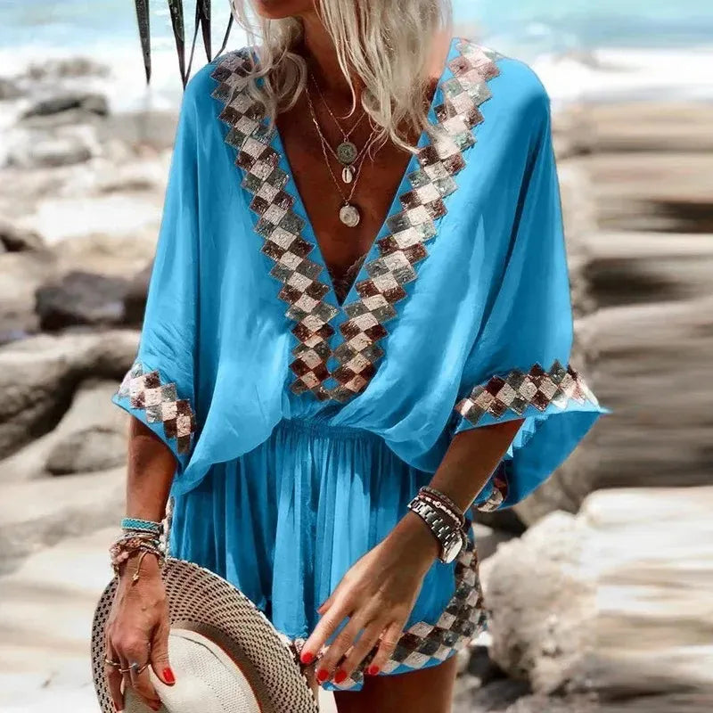 Conjunto Boho Vibe - Estampado e com Decote em V