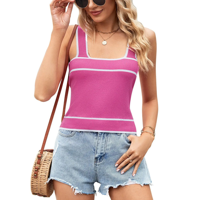 Blusa Feminina Cleo - Estilo Suéter Curto de Malha Casual com Detalhes em Contraste